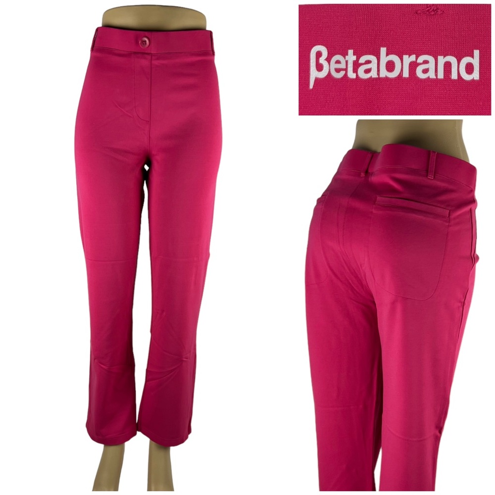 Betabrand 2XL Petite Straight Leg Two Pocket Dress Pant Yoga Rayon Nylon EUC